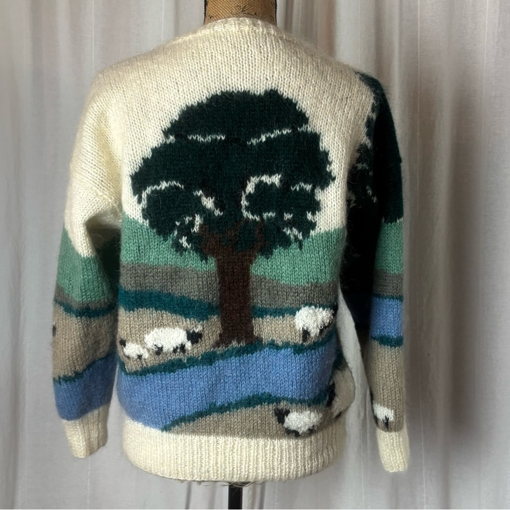Vtg Samantha Taylor Women's Wool Mohair Sheep Sweater Country Cottagecore Med - Picture 2 of 5
